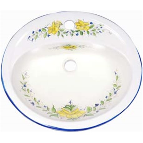 Oval decorated sink